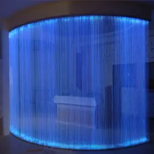 Gordijn Fabriek Direct Hotel Lobby Waterval Interieur Glasvezel Verlichting Met Doorzichtige Pvc Jas