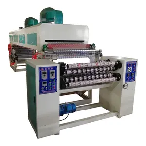 Máquina automática de revestimento de fita adesiva bopp transparente com impressora de 2 cores e máquina de corte
