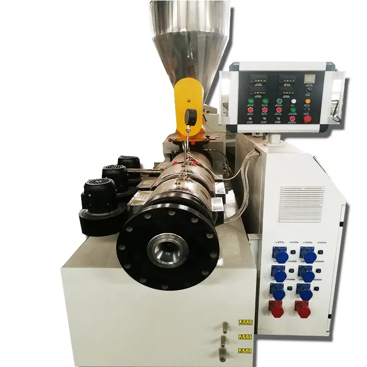 SJSZ65/132conical double screw extruder pvc pipe/pvc profile extruder