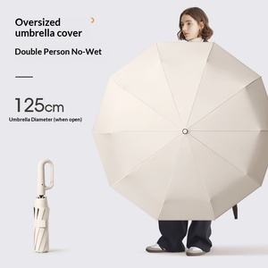 23/27 Inch Ring Buckle Three-fold Fully Automatic Double Folding Business Advertising/Gift <b>Umbrella</b> Increased Wind Resistance - Product Image 3