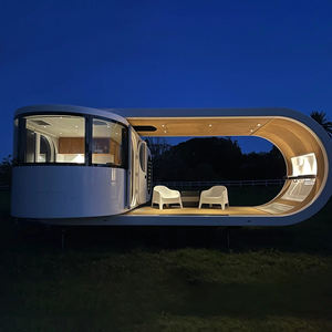 Maison préfabriquée rétractable et rotative Capsule Remorque Maison Modulaire Petite Maison de <span class=keywords><strong>Camping</strong></span> avec Roues - Product Image 1