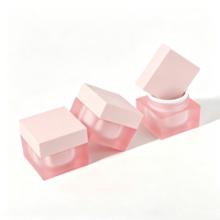 Vente en gros usine de pots en plastique vides pour gel UV et gel de construction, 5g, 15g, 30g, 50g, pots carrés pour gel de construction, emballage cosmétique givré