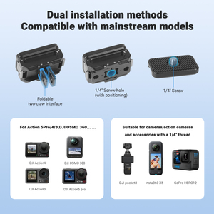 Soporte Adaptador Magnético de Liberación Rápida para DJI <span class=keywords><strong>Osmo</strong></span> <span class=keywords><strong>Action</strong></span> 4, Base de Rosca de <span class=keywords><strong>1</strong></span>/4" para Trípode/Varilla de Extensión/Palo de Selfie - Product Image 6