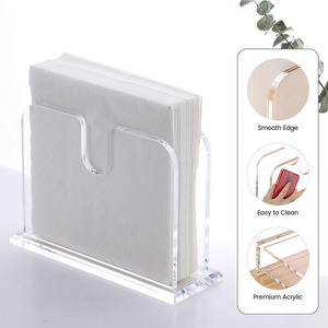 Metal Transparent Vertical Napkin Holder Paper Dispenser Tissue Box Organizer for for Hotel/Restaurant <b>Table</b> Decor - Product Image 2