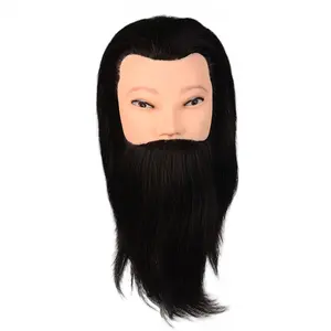 Мужской манекен голова человеческие волосы манекен голова парикмахерские манекены тренировочная голова с бородой