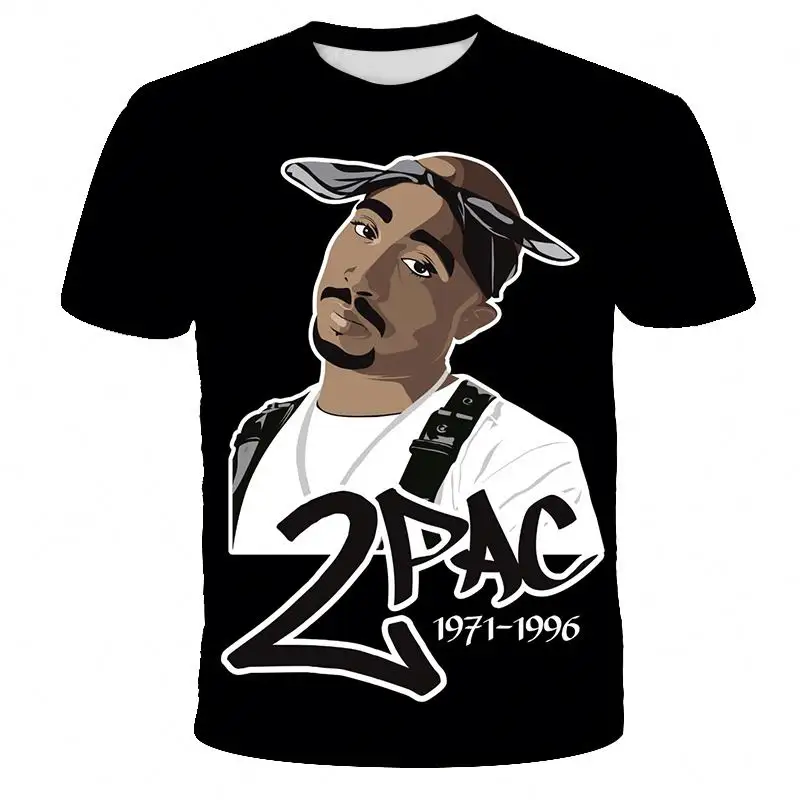 Rappeur Tupac 2Pac 3D imprimé chemise pour hommes Hip Hop T-shirt 3D impression numérique t-shirt partout impression t-shirts graphique personnalisé t-shirt