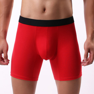 Wholesale Long Leg Mid-Rise Cotton Breathable <strong>Men</strong> Underwear with Comfortable Ball <strong>Pouch</strong> for Running Soccer Sporty <strong>Boxer</strong> - Product Image 4