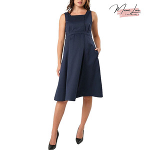 <span class=keywords><strong>Robe</strong></span> <span class=keywords><strong>de</strong></span> maternité et d'<span class=keywords><strong>allaitement</strong></span> Empire 100% Tencel respirante, écologique, grande taille, coupe trapèze, col carré, longueur genou - Product Image 1