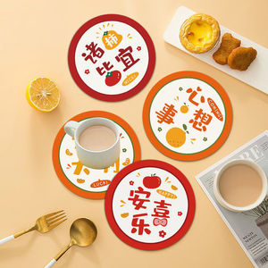 Posavasos Redondo Aislante del Calor de Fibra de Poliéster para Mesa de Comedor - Product Image 3