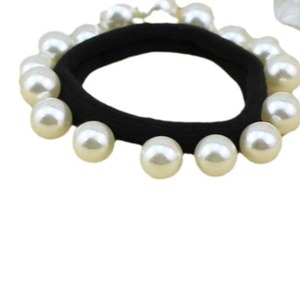 Élastiques à cheveux en tissu avec perles pour femmes, bandeaux décontractés avec perles, couleurs mélangées aléatoires, haute qualité - Product Image 5