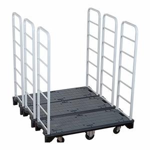 Camion-plate-forme U-<span class=keywords><strong>Boat</strong></span> à allée étroite, robuste, chariot à six roues, chariots de bateau en U pour supermarché, entrepôt, magasin - Product Image 1