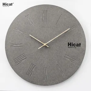Hot Sale Silent Cement Clock Nordic Art Gray Color Wholesale Modern Wall Clocks For Sale