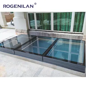 ROGENILAN China Supplier Skylight Roof Window Slide Glass Skylight Aluminum Window With Grill Design