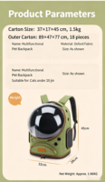 Nouveau Sac à Dos de Transport pour Chat Détachable Type Capsule Spatiale 2026, Panoramique Grande Capacité, Sac de Voyage pour Animaux de Compagnie pour Petits Chiens avec Base de Support