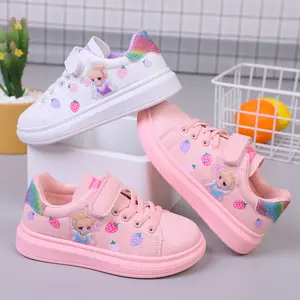 Chaussures d'école en caoutchouc pour enfants, vente en gros, chaussures de Sport de styliste pour enfants avec impression de dessin animé et baskets blanches pour enfants