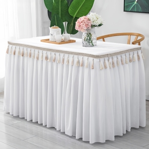 <span class=keywords><strong>Nappe</strong></span> de <span class=keywords><strong>table</strong></span> rectangulaire en velours doré épais avec glands suspendus, <span class=keywords><strong>nappe</strong></span> de <span class=keywords><strong>table</strong></span> unie pour exposition - Product Image 1