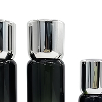 Botol Parfum Kaca Oktagon Bening 40ml Mewah Kosong untuk Attar Minyak Atsiri, Wadah Isi Ulang, Kemasan Parfum Emas