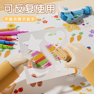 Grappig Cadeau Kids Tekening Set Diy Airbrush Verf Pluche Eenhoorn Speelgoed Kit Kleur Spray Magic Painting Pen Met Marker - Product Image 5