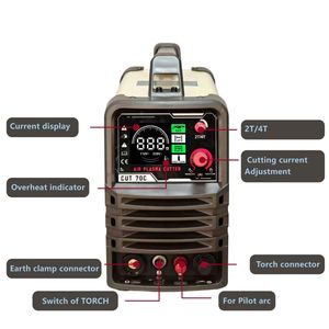 70A Manual Control IGBT Air Pilot <b>Welding</b> Plasma Cutter Machine Carbon Steel Stainless Aluminum Non-contact CUT-70C Professional - Product Image 4