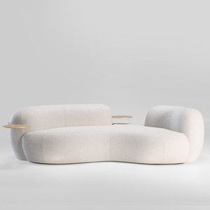 Divano Sezionale Curvo Moderno Nordico in Tessuto Confortevole per Appartamento, <span class=keywords><strong>Soggiorno</strong></span>, Combinazione d'Arredo Imbottito - Product Image 6