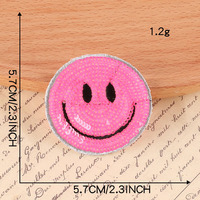 Fer de style fantaisie sur des patchs de paillettes de logo de visage de sourire coloré pour la chemise
