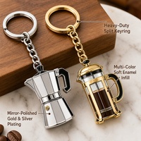 Porte-clés de la série Café Tendance : Tasse de Latte, Machine à Expresso, Latte Glacé – Ornement et Accessoire Quotidien Décoratif