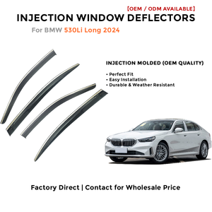 Injection <b>Window</b> Visors <b>Rain</b> <b>Guards</b> for BMW 530 Li Chrome Trim Side <b>Window</b> Deflectors Easy Install <b>Car</b> Accessories - Product Image 2