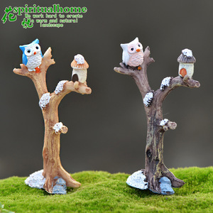 Adornos de micropaisaje Weij Moss, ramas simuladas, ramificaciones de árboles, búhos, montaje DIY, pequeños adornos suculentos - Product Image 4
