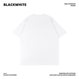 Camiseta Blanca de Manga Corta con Estampado, 100% Algodón Transpirable, Jersey para Hombre Q121 - Product Image 5