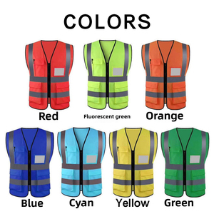 Biểu tượng tùy chỉnh khả năng hiển thị cao Màu Vàng-Xanh an toàn phản chiếu bảo hộ lao động vest áo khoác và xây dựng an toàn phù hợp với - Product Image 4