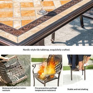 Mesa de <span class=keywords><strong>Barbacoa</strong></span> de Aluminio Fundido de Estilo Moderno y Sencillo para Exteriores, Parrilla <span class=keywords><strong>Eléctrica</strong></span> de Carbón de Doble Uso para <span class=keywords><strong>Terraza</strong></span> y Jardín - Product Image 2