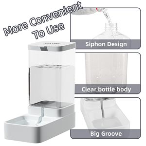 3.8L Automatic Pet Food Water Dispenser Lovely Easy Use <strong>Rounded</strong> <strong>Bowls</strong> for Small Animals Cats <strong>Dogs</strong> Boxed - Product Image 2
