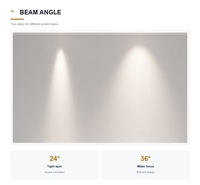 Spot LED à petite ouverture 24/36 degrés, faisceau étroit, encastré au plafond, anti-éblouissement profond, pour éclairage d'accentuation