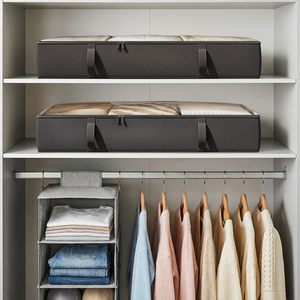 Minimalist PVC Fabric Under-<b>Bed</b> Quilt Storage <b>Bag</b> Durable Space Saver with Cover for Bedding Clothes Toys - Product Image 2