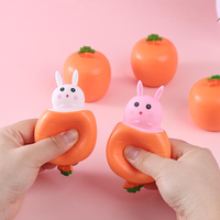 Jouet à presser télescopique créatif Lapin Carotte et Lapin Radis pour enfants, avec fonction sonore, anti-stress, cadeau