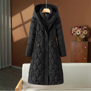 Abrigo Largo Holgado de Algodón con Capucha y Cintura Definida para <span class=keywords><strong>Mujer</strong></span>, Nuevo Modelo de Invierno, a la Moda - Product Image 4