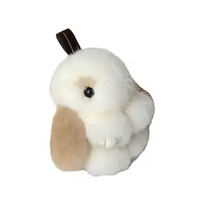 8厘米绒球钥匙扣可爱兔子兔子毛绒钥匙扣玩具柔软可爱貂皮兔子娃娃钥匙扣汽车吊坠绒球钥匙扣