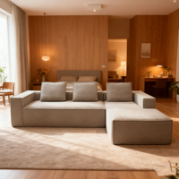 Canapé modulaire sectionnel moderne avec rembourrage en éponge, tissu compressé et densément emballé pour salon, appartement, hôtel, villa