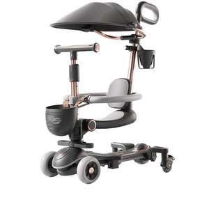 3-<b>Wheel</b> Foldable Children Pedal Scooter with Seat <b>Plastic</b> Body Outdoor Riding Toy for Boys Girls Ages 1-12 Years - Product Image 5