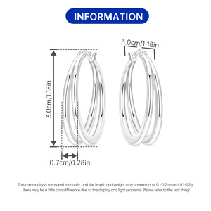 Les boucles d'oreilles simples à double anneau sont un choix idéal pour les accessoires des filles, et également une excellente option pour un cadeau d'anniversaire ou de fête. - Product Image 2