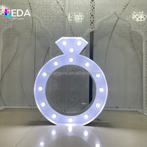 LEDA Custom 4 ft Metal 3D LED Numbers White Light Modern Giant Light Marquee Diamond Ring Wedding Advertising <b>Decoration</b> - Product Image 6