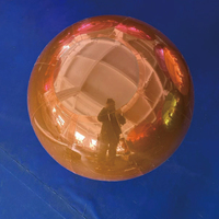 Boule miroir gonflable orange, grands ballons brillants réfléchissants, robe de mariée pour décoration de mariage, gonflables publicitaires