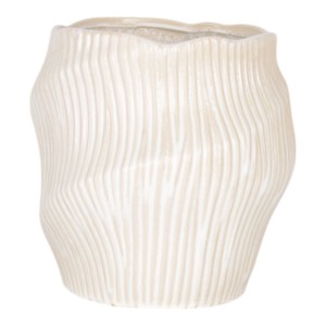 Vaso in Ceramica Ondulato Scultoreo, Vaso Moderno Scanalato per Fiori, Decorazione per Soggiorno e Camera da Letto - Product Image 1