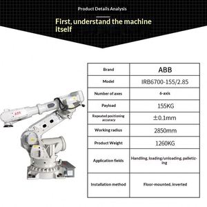 Brazo Manipulador Robótico de Seis Ejes IRB6700-155-2.85 con Alcance de 2.85m para Manipulación, Carga y Descarga - Product Image 3
