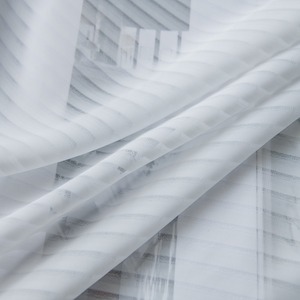 Rắn màu trắng Voile Sheer rèm cửa sổ dọc sọc trong suốt màn tấm cho phòng khách phòng ngủ khách sạn - Product Image 5