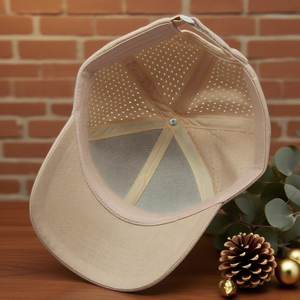 Casquettes de baseball structurées à 6 panneaux avec visière incurvée, entièrement perforées au laser, personnalisables en gros, haute performance, Gorras Perforadas Topi Laser Cut - Product Image 3