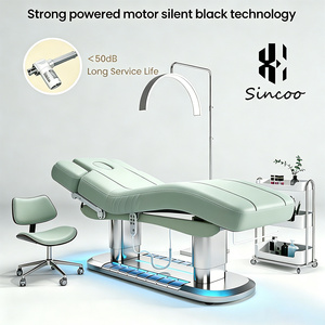 Cama de Masaje de Alta Calidad para Tratamientos de <span class=keywords><strong>Spa</strong></span> con Calefacción y Vibración Silla Médica para Salón de Belleza Cama Facial para Pestañas Camilla de Masaje Eléctrica - Product Image 3