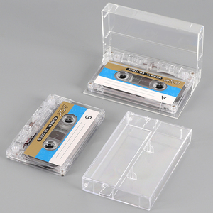 SUNSHING Portable Plastic Single Audio Cassette Tape Case Blank Clear Acrylic Cassette Jewel Case <b>Empty</b> VHS Tape Storage <b>Box</b> - Product Image 1