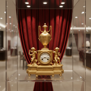 Reloj <span class=keywords><strong>de</strong></span> Repisa <span class=keywords><strong>de</strong></span> Estilo Antiguo Europeo, Chapado en Oro, con Figura <span class=keywords><strong>de</strong></span> Hinojo <span class=keywords><strong>de</strong></span> la Abundancia - Product Image 4
