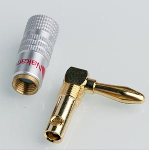 זווית נכונה 90 תואר בננה תקעים מצופה זהב מוסיקלי רמקול חוט כבל מחבר 4mm עבור HiFi - Product Image 4